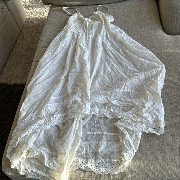 Free People Dresses & Skirts - Free people  high low sheer eyelet edge lace dress ivory